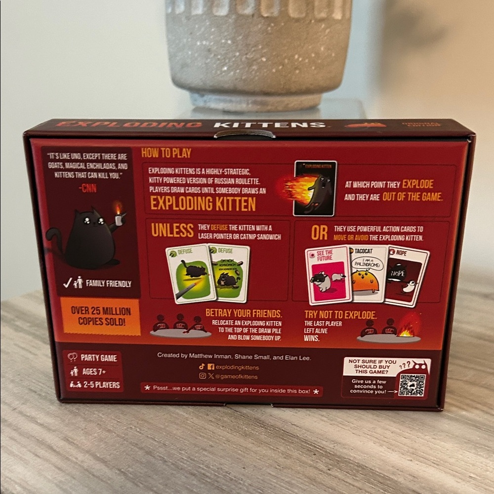 Exploding Kittens Original Edition Card Game - Red - Picture 2 of 5